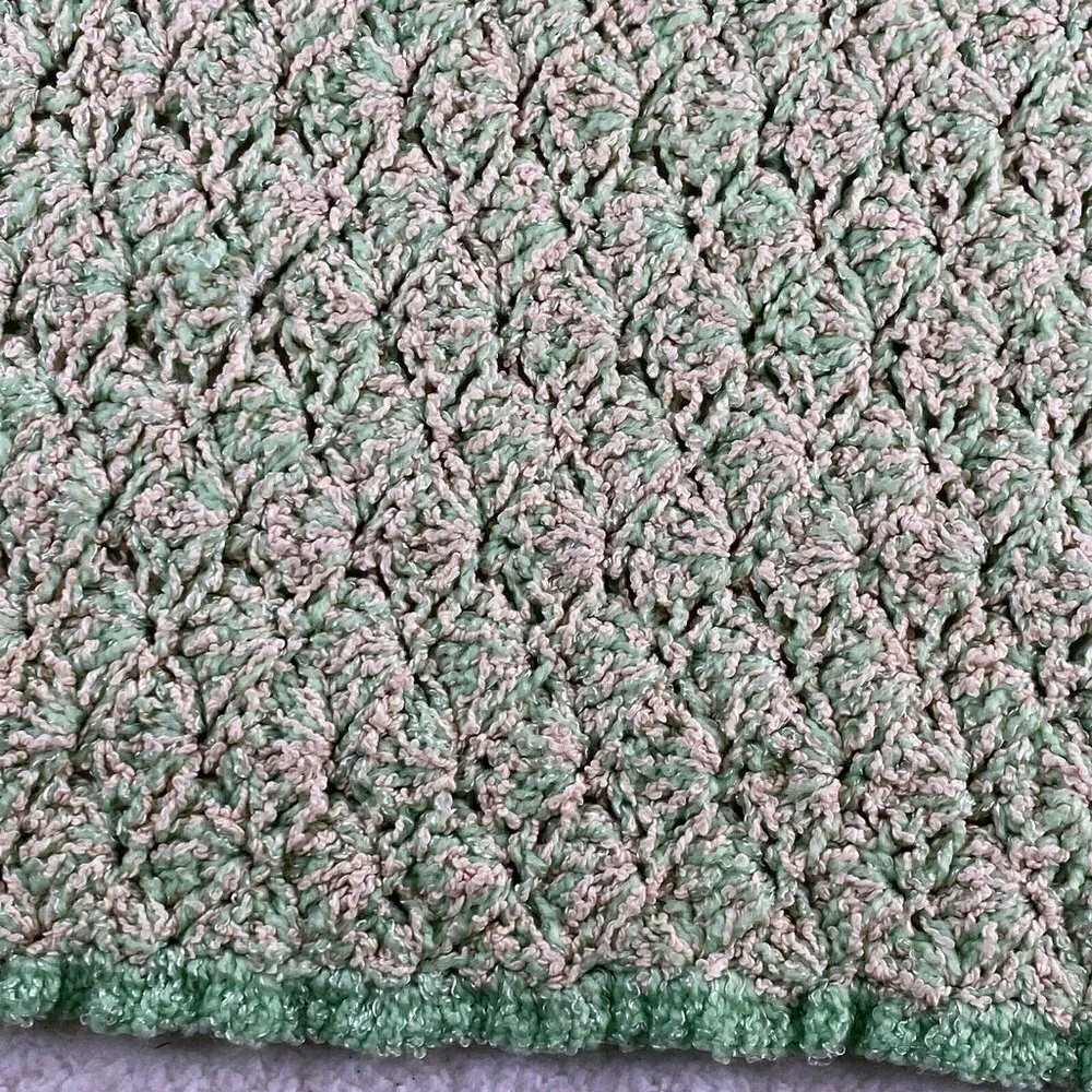 Handmade Crochet Throw Baby Blanket‎ 35x32 Afghan Greens Baby Room Neutral